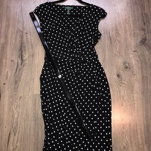 Ralph Lauren Black Dress With Patent Leather Belt